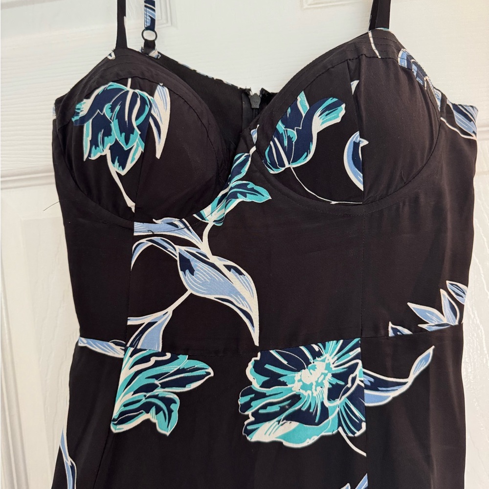 Yumi Kim Silk Bustier Maxi Dress with Blue Floral Design - Picture 5 of 8